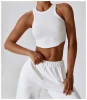 Top Deportivo de Yoga para Mujer Gimnasio Crop Tops Sin Costuras Uso en la Calle Cuello Redondo Manga Corta Secado Rápido Ideal para Primavera/Verano - details 14