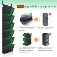Bolsa vertical de fieltro montada en la pared, contenedor para cultivo de flores y verduras, máquina para plantar jardín interior y exterior, 6 bolsillos, - details 13