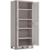 Armario Gulliver Alto Almacenamiento Interior y Exterior Resina Impermeable con 2 Puertas y 4 Baldas Ajustables en Altura Color Beige/Arena 80 x 44 x 182 cm - details 6