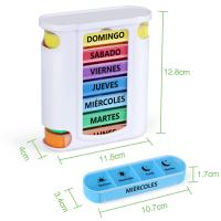 Pastillero Semanal 4 Tomas Español, Pastillero Diario Grande 7 días, Dosificador de Comprimidos con 28 Compartimentos, Organizador de Pastillas para Viaje - details 0