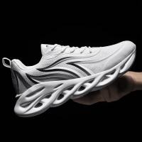 Zapatillas de correr transpirables blancas y negras para hombre, zapatos de moda, zapatillas casuales ligeras - details 4