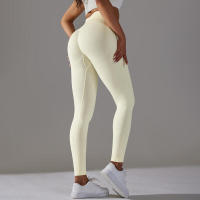 Leggings de yoga sin costuras para mujer, ropa deportiva de entrenamiento, pantalones deportivos de cintura alta - details 42