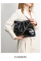 Bolsos de mujer de gran capacidad a la moda, nuevo bolso de mensajero de cadena plisada con textura de alta calidad en color sólido. - details 9