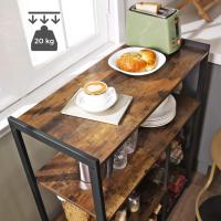 Estantería de Cocina con 2 Cestas de Malla Metálica, Estantería para Microondas, con Estantes y Ganchos, 35 x 80 x 95 cm, Estilo Industrial, Marrón Rústico y Negro - details 3