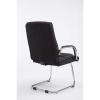 Tapizada En Tela & con Base De Metal I Silla De Conferencia con Reposabrazos, Color:Negro/Negro - details 38