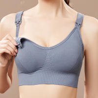 Sujetador de lactancia para madre, Bralette posparto sin costuras, azul, M - details 0