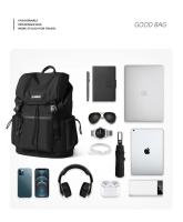 Mochila japonesa con solapa para hombre, escote con cordones a la moda para ordenador portátil de 15,6 pulgadas, senderismo, escuela - details 1