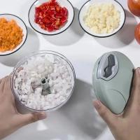 Extractor Manual de ajo y picadora de carne, cortador de verduras extraíble a mano de 3 hojas para procesamiento eficiente de alimentos de cocina - details 1