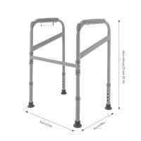 Marco envolvente para inodoro, marco para asiento de baño, barra de soporte de seguridad para inodoro, plegable, 56x46cm/22x18 pulgadas, acero al carbono, PE para inodoros en todo tipo de hogares - details 8