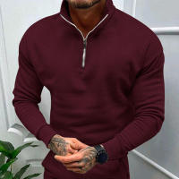 Chaqueta de color liso con cuello alto y media manga larga, para hombre - details 23