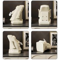 Estatua de piedra, caja de pañuelos de plástico, soporte multifuncional para auriculares de escritorio para el hogar, estatua decorativa para sala de estar y dormitorio - details 1