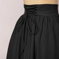 Maxifalda Vintage renacentista para mujer, falda elástica de cintura alta con bolsillos, falda larga informal a la moda, ropa de calle - details 2