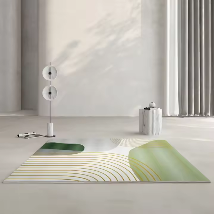 Light Luxury Green Living Room Coffee Table Rugs Bedroom Bedside Carpet Large Area Lounge Rug Bathroom Non-slip Carpets Washable - 1