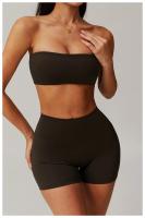 Ropa interior con corpiño antiflacidez para mujer, Tops deportivos de una pieza sin tirantes, ropa interior deportiva nublada, ropa ajustada para gimnasio y Yoga - details 6