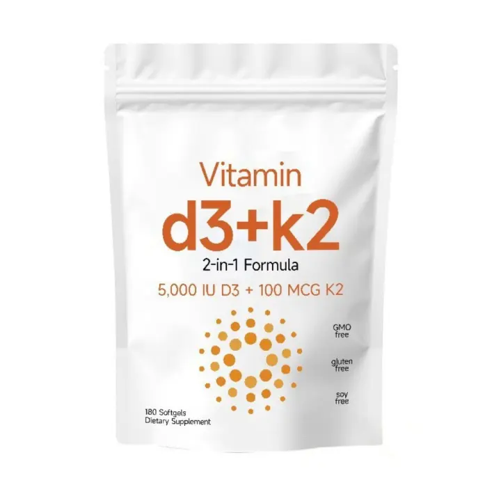 Cápsulas Suaves de Vitamina D3 y K2 Soporte Inmuno para Huesos y Corazón 300 Cápsulas - 1