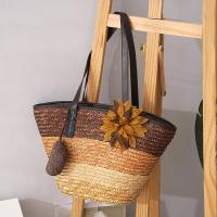 Bolso de hombro de paja tejido hecho a mano, bolso de gran capacidad para mujer, bolso de compras tejido para viajes en la playa y verano, bolso informal para mujer - details 6