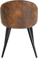 Juego de 4 sillas giratorias de ante para comedor con asiento acolchado, sillas de diseño para salón o cocina, con patas de metal negro, marrón - details 105