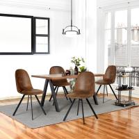Juego de 4 sillas de comedor con asiento y respaldo suaves, con patas de metal macizo, para salón, dormitorio, cocina o comedor, ante marrón - details 89