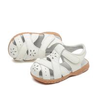 Sandalias planas de piel auténtica con punta cerrada para niños y niñas, zapatos de verano, suaves - details 5
