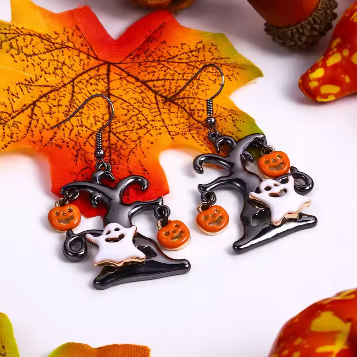 Pendientes de Halloween para Mujer, accesorio Gótico Punk, Araña Oscura, fantasía, Calabaza - 1