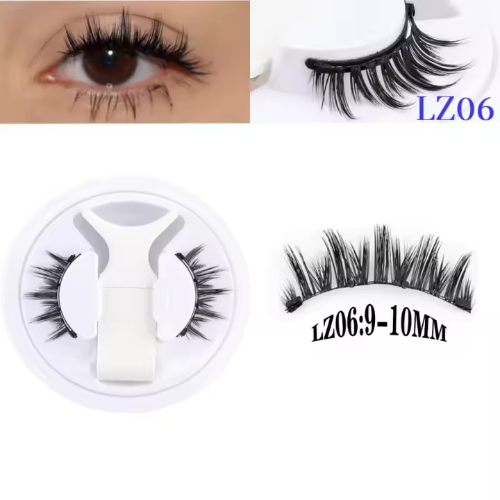 Pestañas Falsoes 3D Magnéticas Suaves Naturales Herramienta de Maquillaje de Ojos sin Pega, Fácil de Usar con Espejo y Aplicador - 1