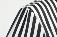 Polka dot print women summer short sleeve striped bow elegant vintage 50s party dress - details 25