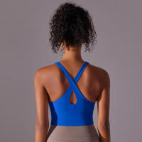 -Chaleco de yoga con espalda cruzada, ropa interior sin costuras, sujetador deportivo de alto impacto, secado rápido, adelgazante - details 15