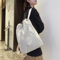 Mochila de nailon de gran capacidad con asa, bolso de hombro con cordón doble, mochila deportiva multifuncional impermeable - details 19