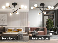 Lámpara Colgante LED Retro Chandelier E27 para Decoración del Hogar y Cocina Luz Interior Montado en Superficie Material Metal Estilo Art Deco - details 14