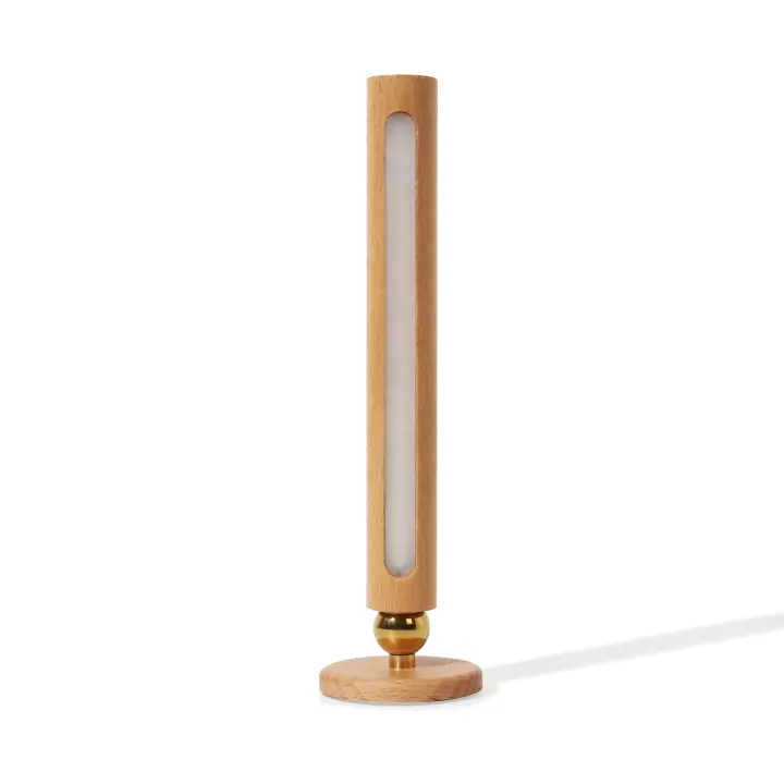 Lámpara de pared simple y moderna, luz LED de madera maciza, atenuación de tres velocidades, luz de lectura - 1