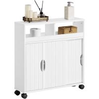 Mueble de Baño con Ruedas Armario de Suelo Estrecho con Puertas Correderas - details 0