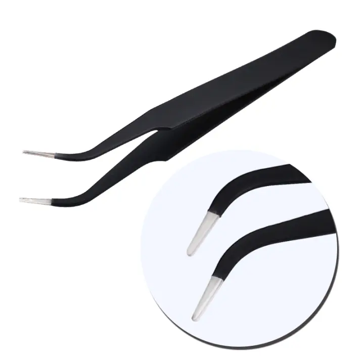 Parkson-Pinzas para uñas postizas de acero inoxidable, diamantes de imitación para recoger utensilio, con lentejuelas, para manicura artística - 1