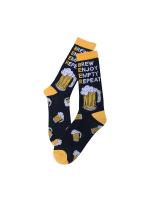 1 par de calcetines de copa de cerveza negros, calcetines nuevos creativos, cómodos y transpirables para hombres, perfectos para amantes de la cerveza, accesorios de cerveza - details 2