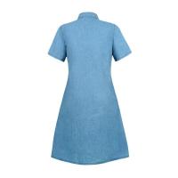 Vestido vaquero de manga corta de verano para mujer, vestidos de moda - details 5