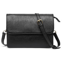 Bolso bandolera minimalista negro para mujer - Bolso de hombro vegano con múltiples bolsillos, cierre en tono dorado y correa ajustable, bolso elegante para todos los días, bolso bandolera pequeño - details 2