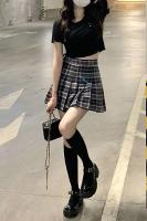 Falda Mini de Cintura Alta para Mujer Estilo a Cuadros de Media Longitud Moda de Alta Calidad - details 4