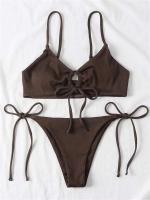 Bikini brasileño liso para mujer, conjunto sexy de 2 piezas con cintura Ba, traje de baño de playa, ropa de playa 2024 - details 22