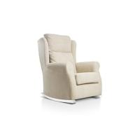 ESPECIALISTAS DEL Sillon orejero balancin Blanco Carla (Sillon Lactancia) Sillón tapizado Antimanchas acualine Color Beige. Mecedora para Dormitorio, Salón o habitación de Bebe - details 9
