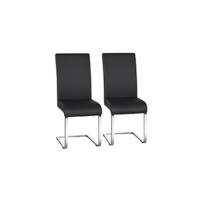 2PCS Sillas de Comedor Voladizas Sillas de Cocina con Respaldo Alto Patas Metálicas Diseño Moderno para Salón Oficina Dormitorio Negro - details 5