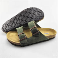 Sandalias al aire libre de una palabra, zapatos de playa, zapatos de hombre, zapatos de mujer, zapatillas de cuero genuino, verano bajo - details 8