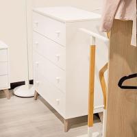 Comoda con 4 Cajones, para Dormitorio, Modelo Dulce, Acabado en Color Blanco Artik, Medidas: 77,5 cm (Ancho) x 95 cm (Alto) x 40 cm (Fondo) - details 4