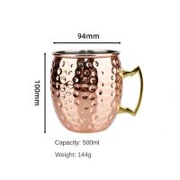 Taza de cobre puro de 500ml, Mule de Moscú engrosada, taza de mula de Moscú, taza de acabado suave martillado, taza de mulas, cócteles, café, cerveza - details 6