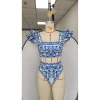 Conjunto de bikini con volantes para mujer, bikini brasileño estampado, traje de baño con falda, traje de playa para niña 2024 - details 9