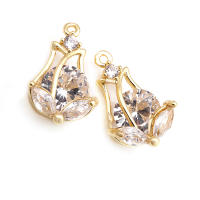 Colgantes de Tulipán de Bronce Dorado de 18K Diamante de Imitación de Alta Calidad - details 4
