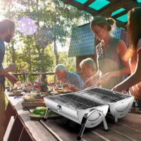 Barbacoa Portátil de Acero Inoxidable 2 en 1 con Patas y Mango Ideal para 4-6 Personas - details 6
