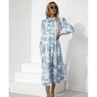 Vestidos elegantes y bonitos estampados para mujer, vestido suelto de manga larga con cuello redondo, nueva promoción - details 9