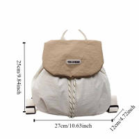 Mochila con cordón de Color sólido para regalo, bolso escolar de nailon de secado rápido para estudiantes, bolso de hombro de gran capacidad de estilo coreano para exteriores - details 0