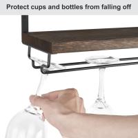 Estantería de Madera Rústica para Botellas de Vino Diseño de Plantas Modernas con Soporte de Almacenamiento para Exhibición de Vino Ideal para Cocina, Comedor, Bar - details 3