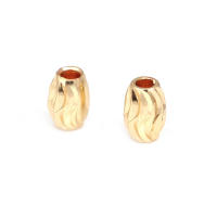 Cuentas de Brass Doradas de 18K Diseño Ovalado Cilíndrico Suministros para Hacer Joyería DIY - details 15