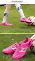 Botas de fútbol de piel auténtica TF para mujer, color rosa, resistentes a pinchazos, antideslizantes y resistentes al desgaste - details 2